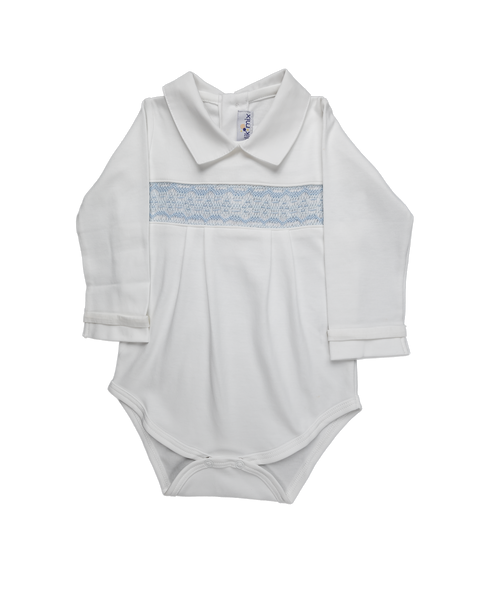 Baby Boy Zen Luxury Jacquard Smock Pima Body and Pants