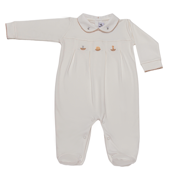 Baby Animal Friends Open Back Pima Jumpsuit