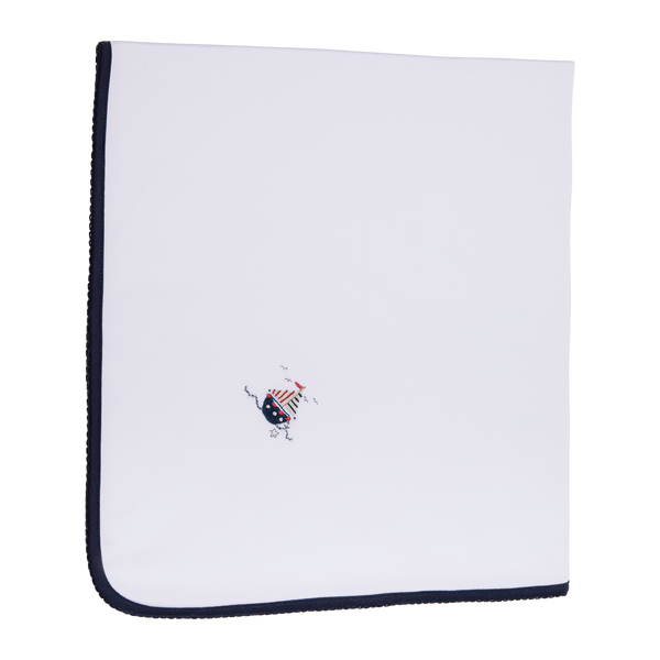Baby White Boat Pima Blanket