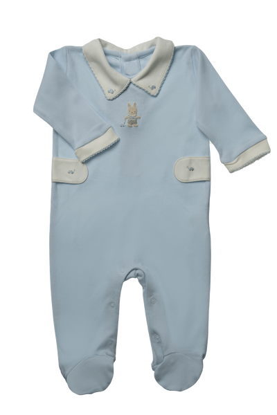 Baby Bunny Car Open Back Side Detail Basic Collar Pima Jumpsuit