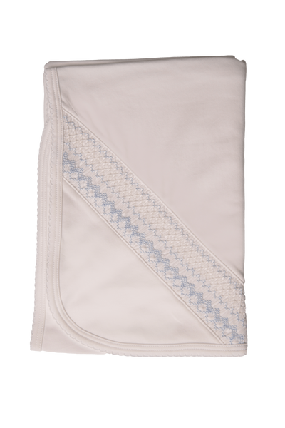 Baby Double Side White Smock Pima Blanket