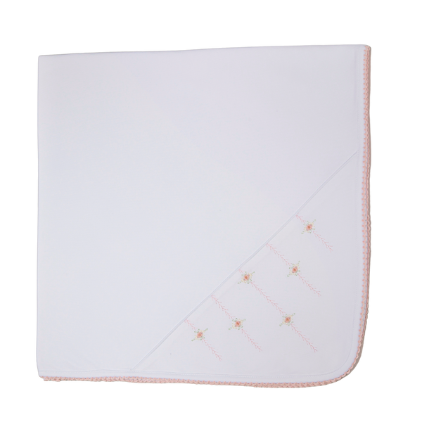 Baby White Roses Pima Blanket