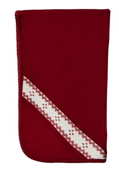 Baby Smock Red Pima Blanket